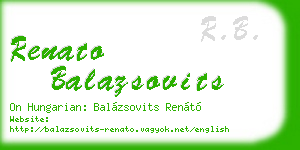 renato balazsovits business card