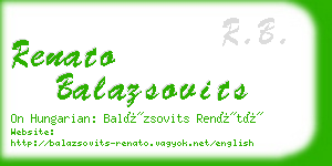 renato balazsovits business card